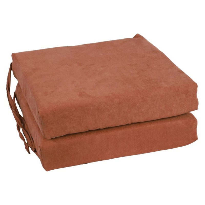 Blazing Needles Indoor 16" X 16" Microsuede Chair Cushion, Spice