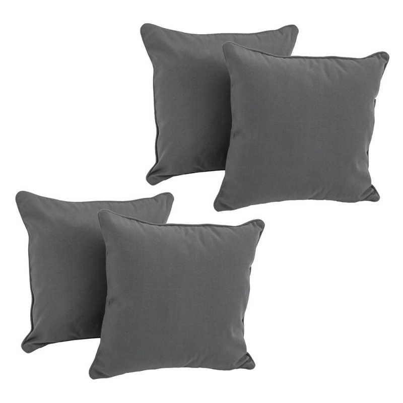 18-Inch Double-Corded Solid Twill Square Throw Pillows With Inserts