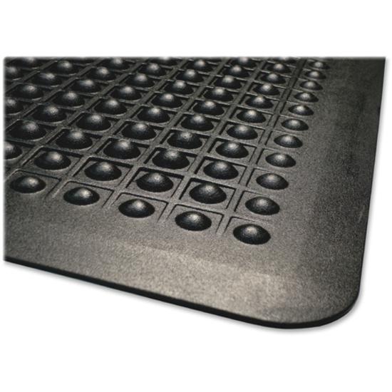 Guardian Floor Protection Flexstep Rubber Anti-Fatigue Mat - Indoor - 24" Length X 36" Width X 0.37" Thickness - Polypropylene - Black - 1Each