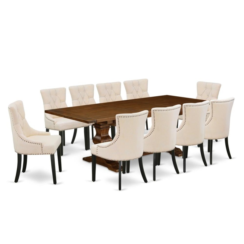 11-Piece Dinette Set with Butterfly Leaf Table
