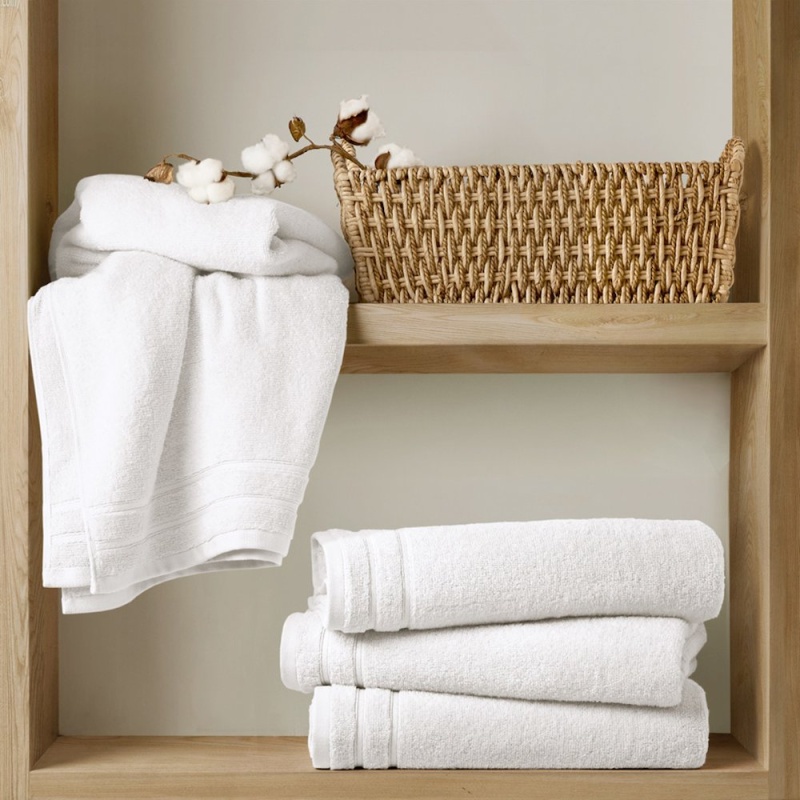 Quick Dry 100% Cotton Towel Set, White Color