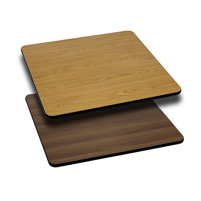 24'' Square Table Top With Natural Or Walnut Reversible Laminate Top