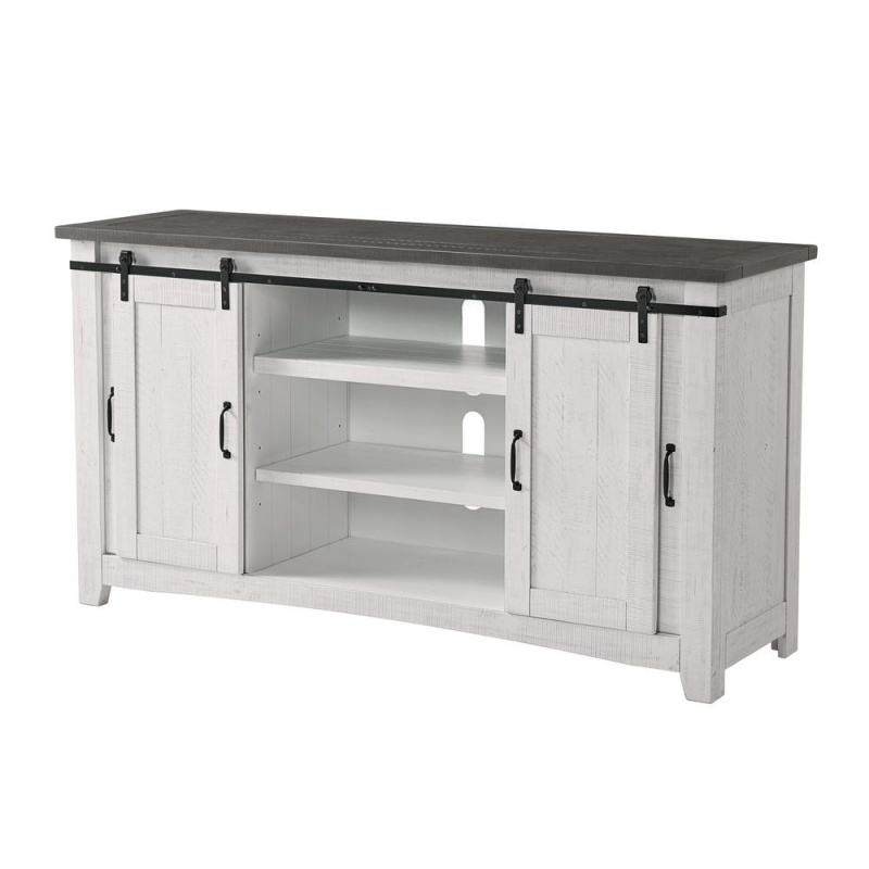 Martin Svensson Home Hampton Tv Stand, White Stain With Grey Stain Top