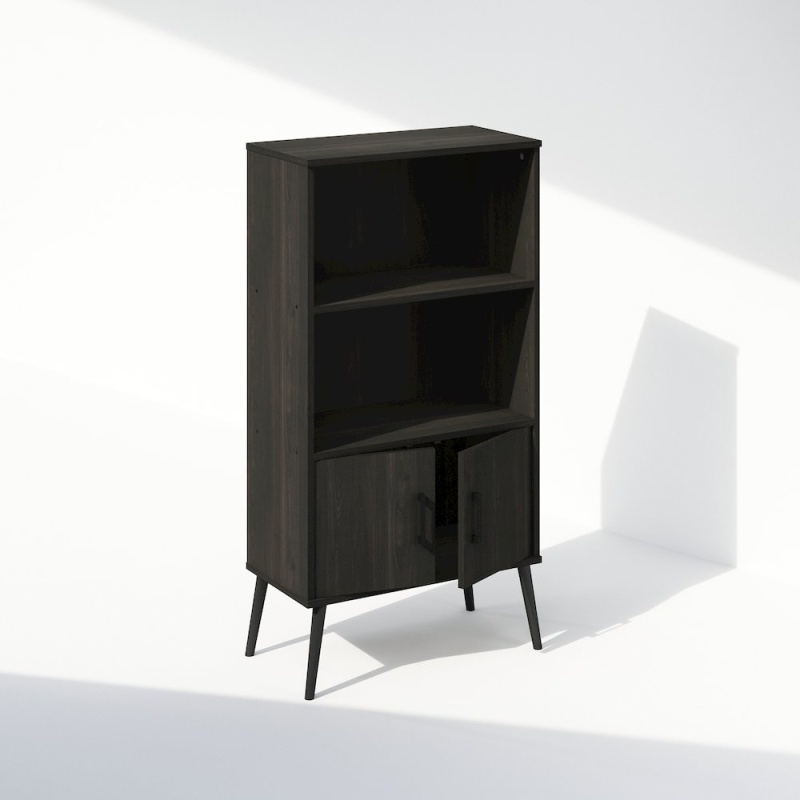 Mid-Century Open Display Shelves & Storage Cabinet