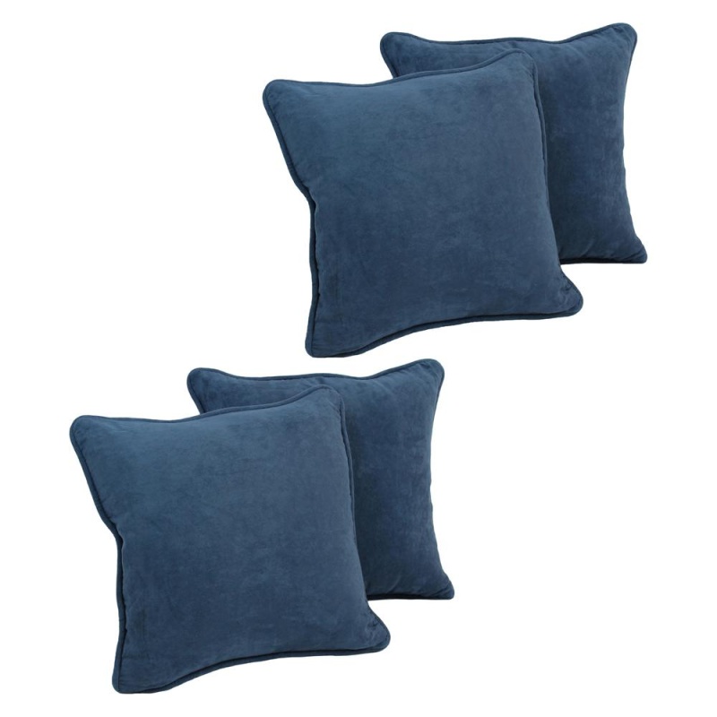 18-Inch Double-Corded Solid Microsuede Square Throw Pillows With Inserts (Set Of 4) 9810-Cd-S4-Ms-In