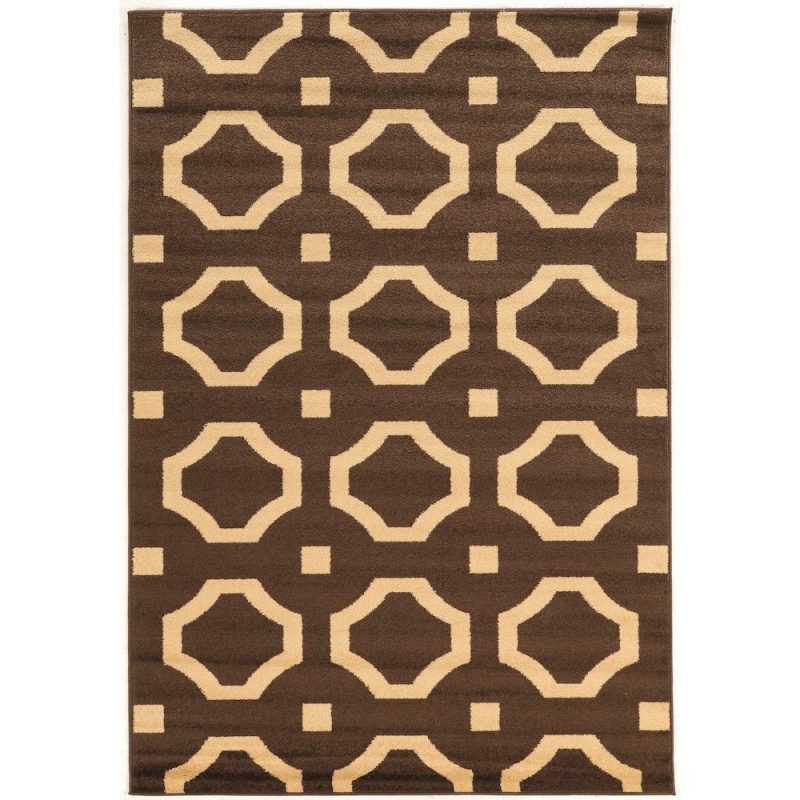 Claremont Octagon Brown & Beige 8X10 Rug