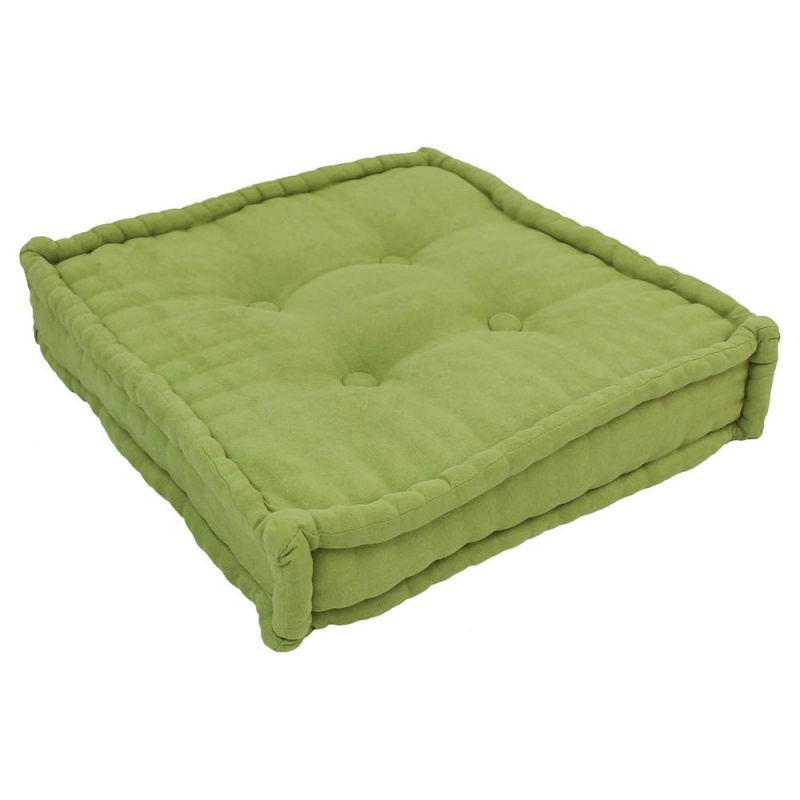 20-Inch Square Corded Floor Pillow With Button Tufts