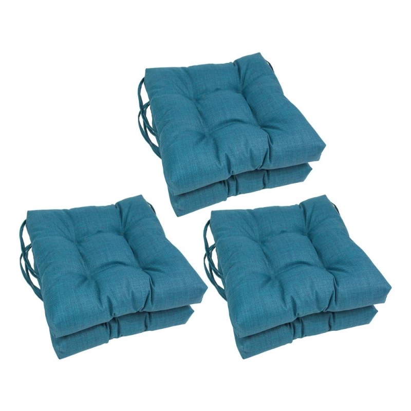 16-Inch Spun Polyester Solid Outdoor Square Tufted Chair Cushion