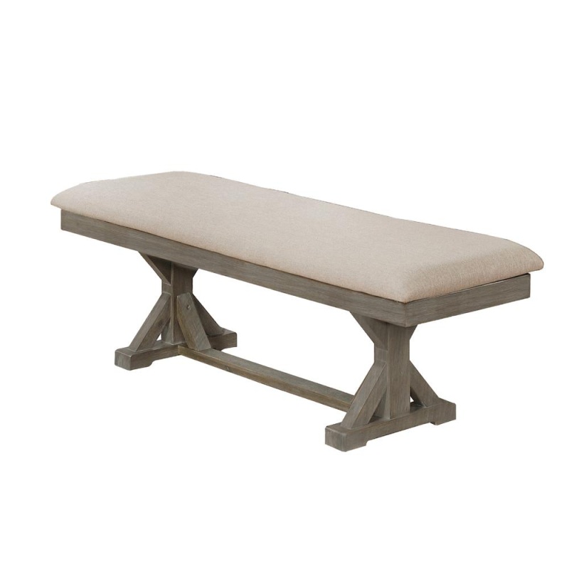Upholstered Bench, Beige