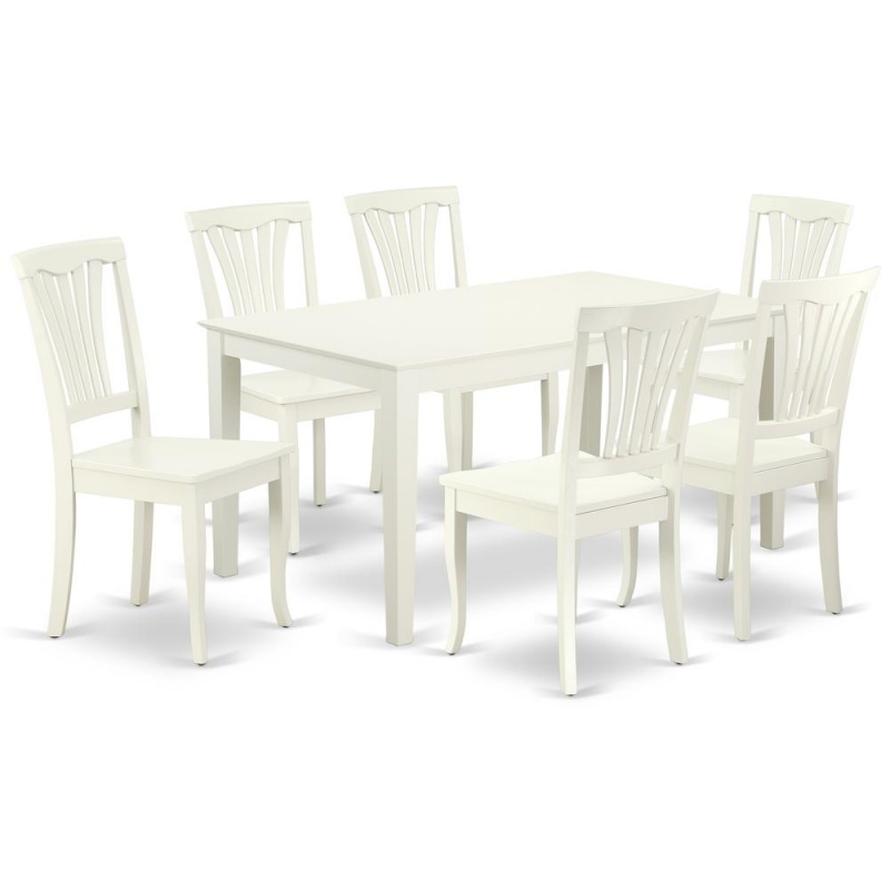 Dining Room Set Linen White, Caav7-Lwh-w