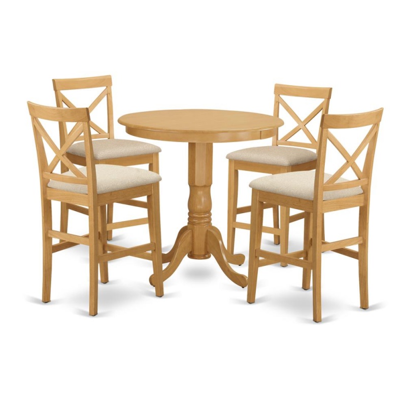 5 Pc Dining Counter Height Set-Pub Table And 4 Counter Height Stool