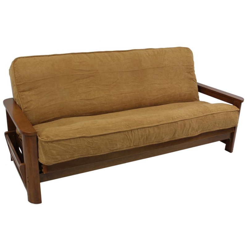 Solid Microsuede Double Corded 8 To 9-Inch Full Futon Cover