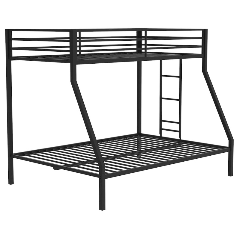 Alevera Metal Twin Over Full Bunk Bed With Ladder – Black