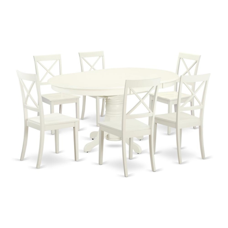 Dining Room Set Linen White, Avbo7-Lwh-w
