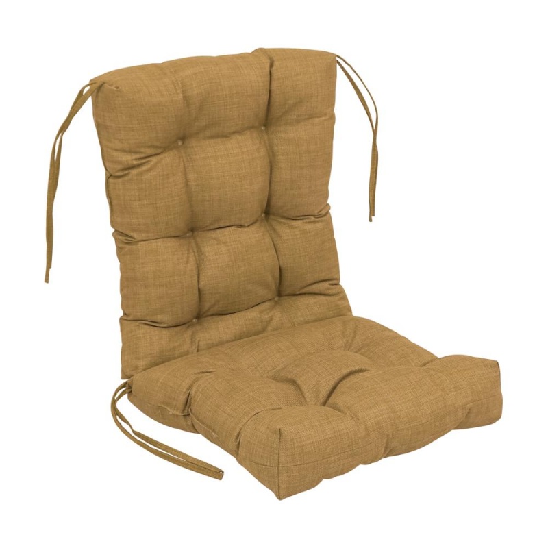 18-Inch by 38-Inch Spun Polyester Solid Outdoor Tufted Chair Cushion