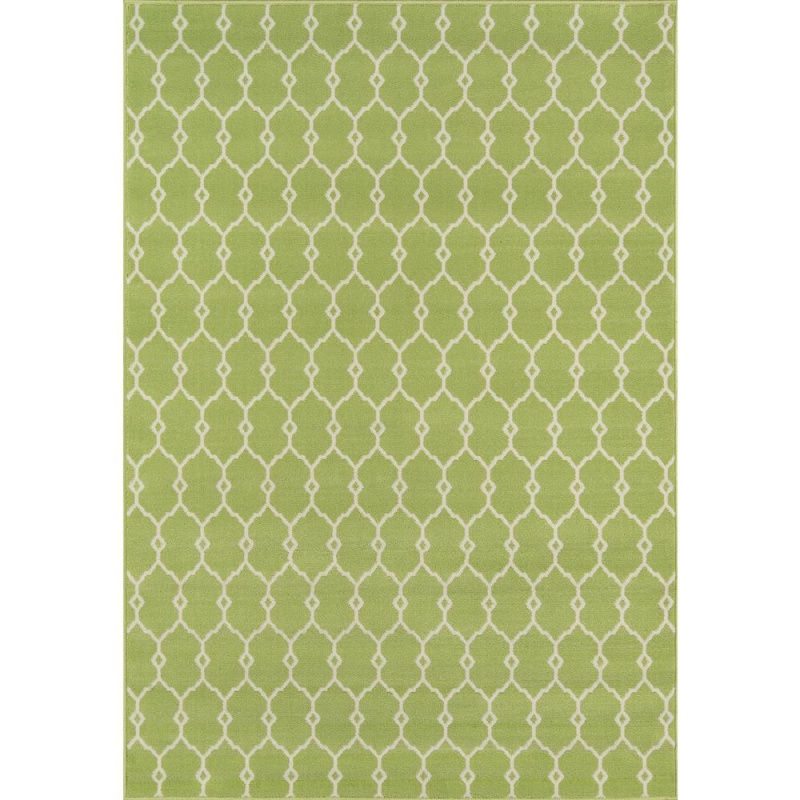 Contemporary Rectangle Area Rug, Green, 2'3" x 4'6"