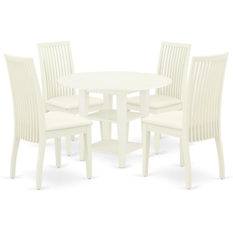 East West Furniture Linen White Dining Room Set