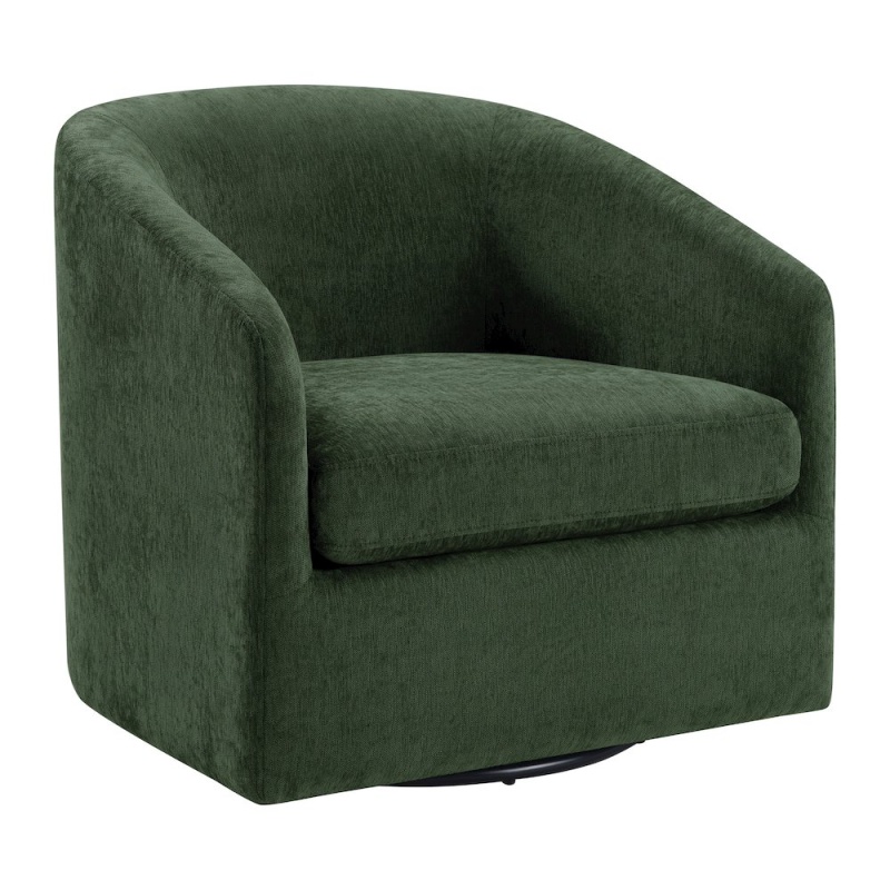 Parker Swivel Tub Chair in Green Fabric