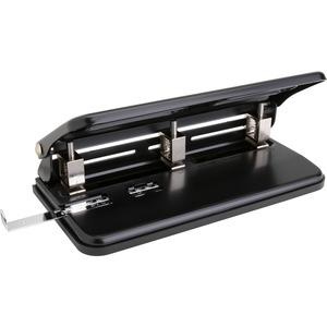 Business Source Heavy-Duty 3-Hole Punch - 3 Punch Head(S) - 30 Sheet Of 20Lb Paper - 9/32" Punch Size - Black