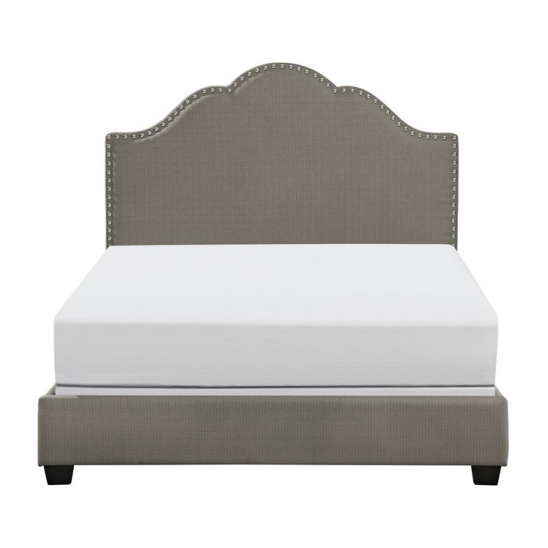 Preston Upholstered Queen Bed Shadow Gray - Headboard, Footboard, Rails