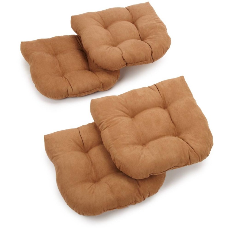 19-Inch U-Shaped Micro Suede Tufted Dining Chair Cushions (Set Of 4)