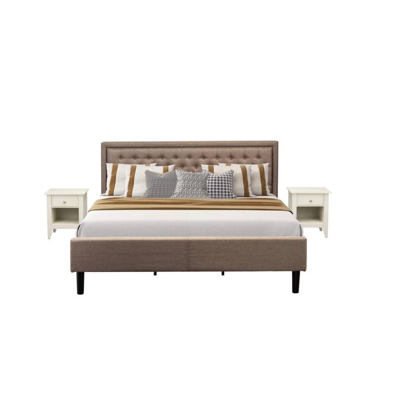 3 Piece King Bed Set with 2 Nightstands