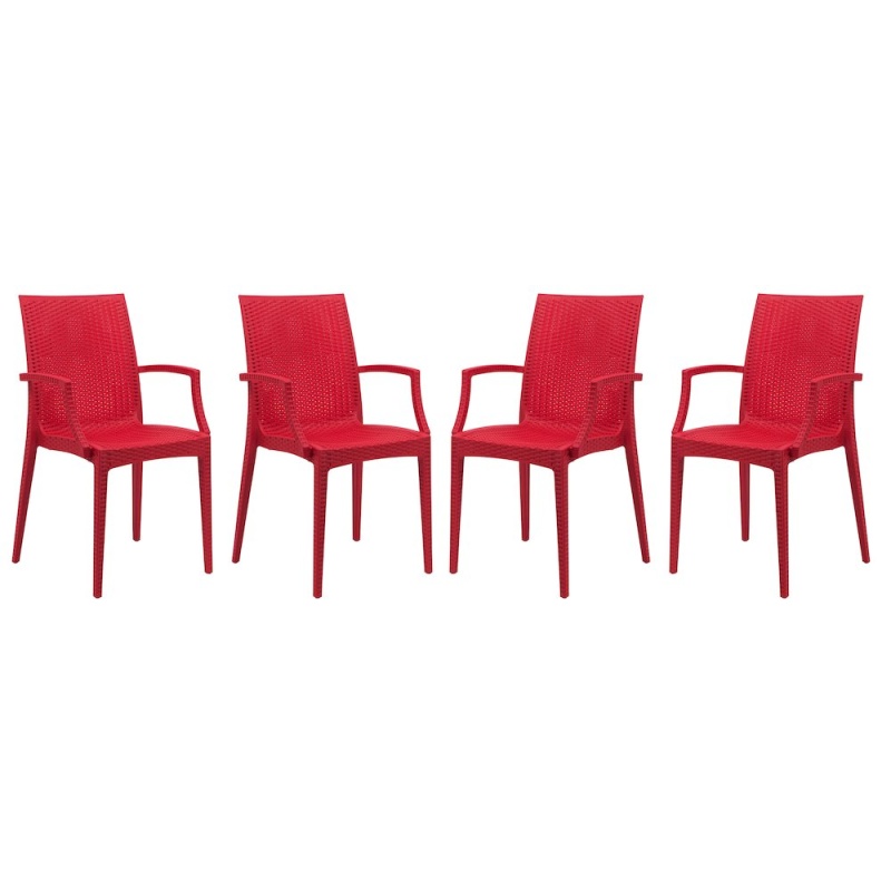 Weave Mace Indoor/Outdoor Chair (With Arms), Set Of 4