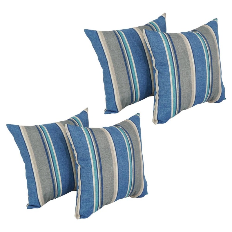 17-Inch Square Pattern Polyester Outdoor Throw Pillows (Set Of 4) 9910-S4-Reo-66