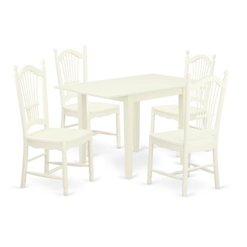 East West Furniture Linen White Dining Room Set