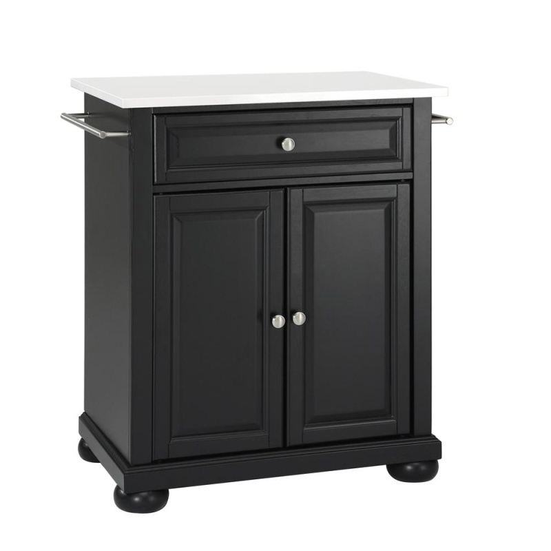 Alexandria Stone Top Portable Kitchen Island/Cart