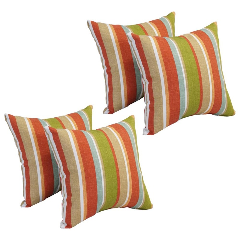 17-Inch Square Polyester Outdoor Throw Pillows (Set of 4)