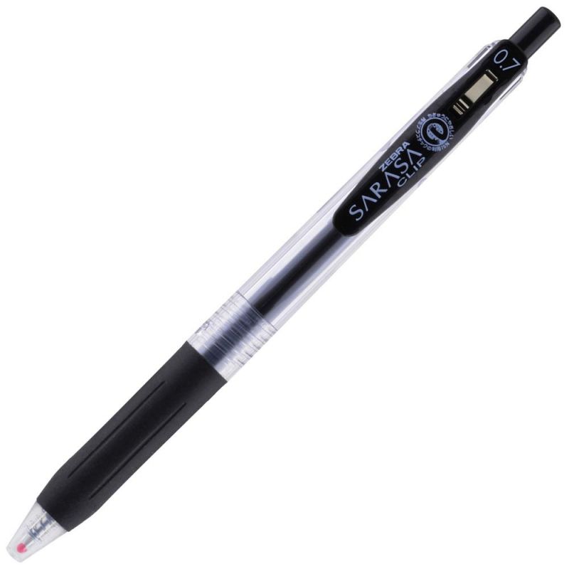Zebra Pen Sarasa Clip Gel Ink Retractable Pens - 0.7 Mm Pen Point Size - Retractable - Black Water Based, Pigment-Based, Gel-Based Ink - 12 / Dozen