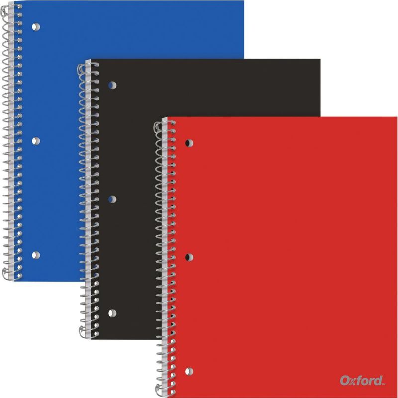 Tops 1-Subject Poly Notebook - 1 Subject(S) - 100 Sheets - Wire Bound - College Ruled - 3 Hole(S) - 0.30" X 9"11" - Assorted Cover - Divider, Snag Resistant, Perforated - 3 / Pack