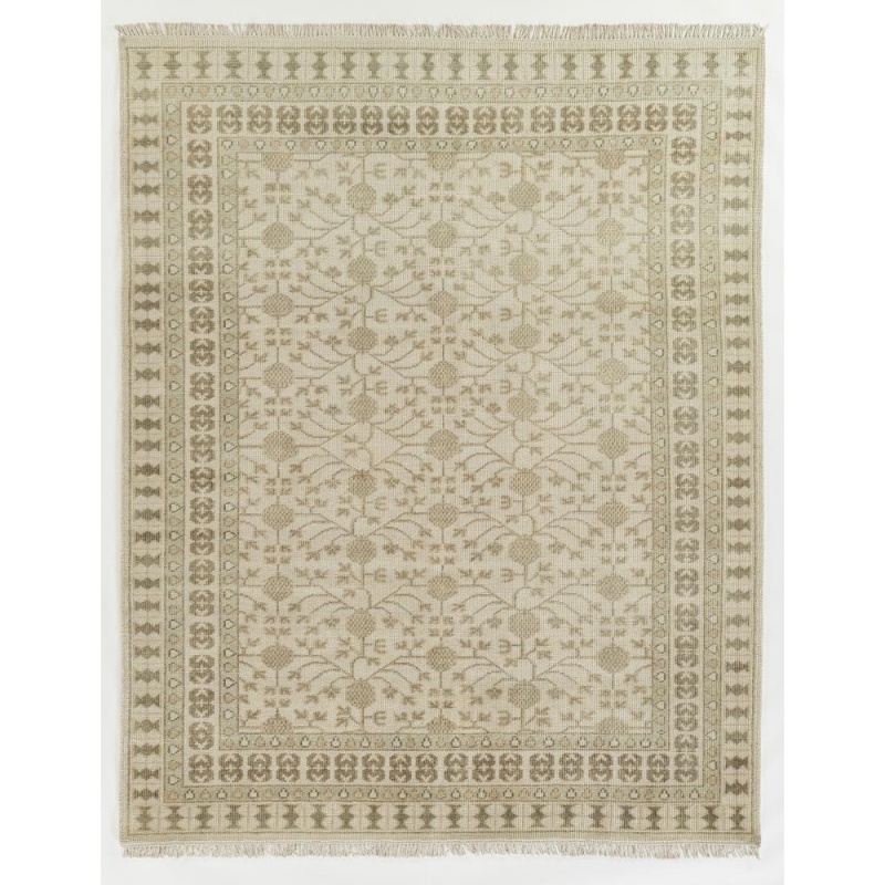 Traditional Rectangle Area Rug, Beige, 7'9" x 9'9"