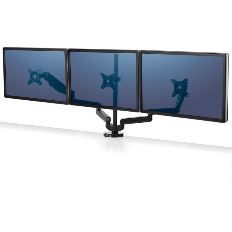 Fellowes Platinum Series Triple Monitor Arm - 3 Display(S) Supported - 90" Screen Support - 60 Lb Load Capacity - 1 Each