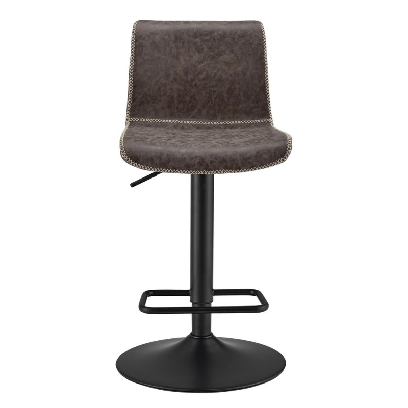 Jayden Faux Leather Low Back Gaslift Bar Stool, (Set Of 2)