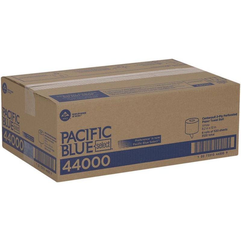 Georgia- Pacific Pacific Blue Select# Centerpull 2-Ply Paper Towel (Previously Branded Preference®) By Gp Pro (Georgia-Pacific), White, 6 Rolls/Case - 2 Ply - 8.25" X 12" - 520 Sheets/Roll - White