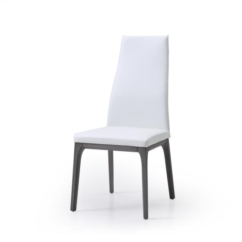 Ricky Dining Chair With Gray Oak Veneer Base And White Seat (Set Of 2)