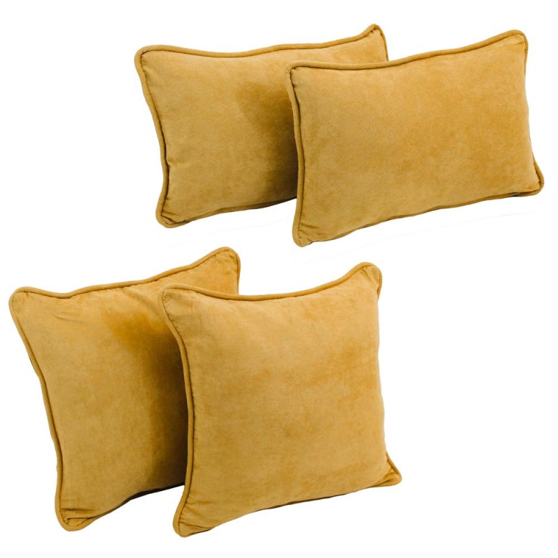 Double-Corded Solid Microsuede Throw Pillows With Inserts (Set Of 4) 9819-Cd-S4-Ms-Lm