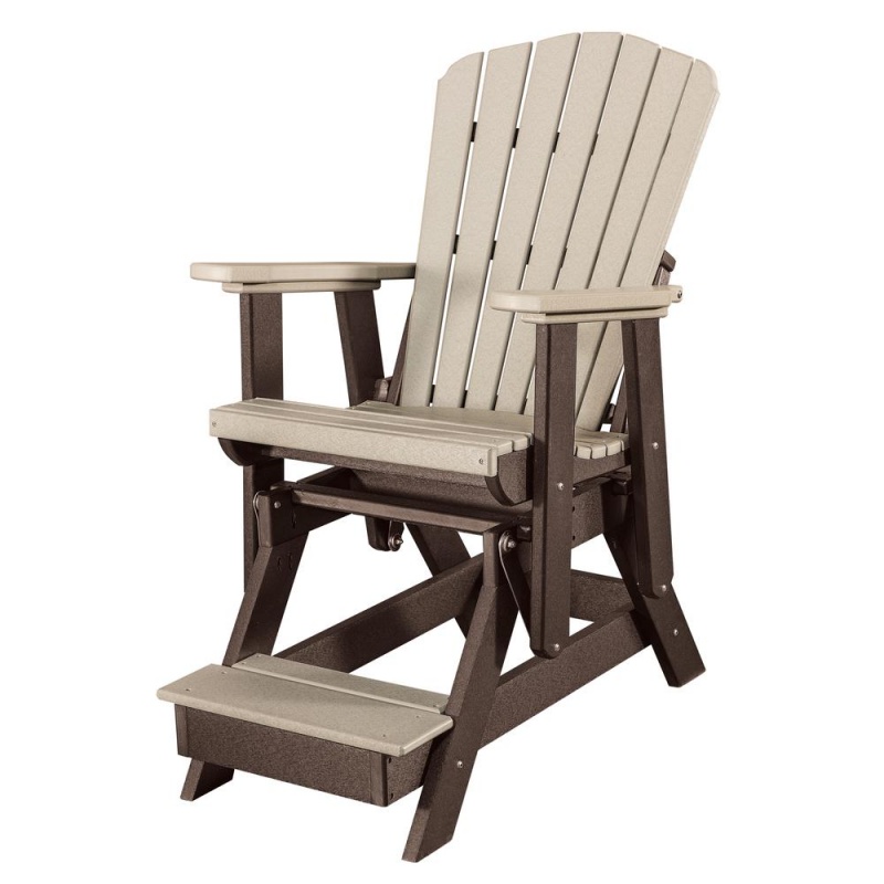 Fan Back Balcony Glider Made In The Usa- Weatherwood, Tudor Brown