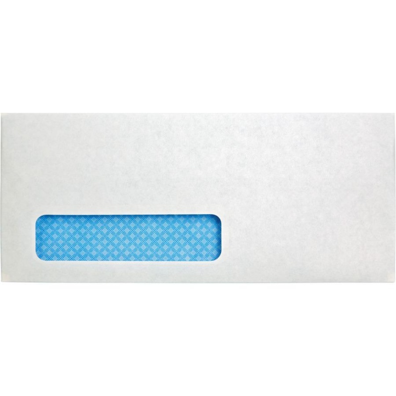 Quality Park No. 10 Single Window Security Tinted Business Envelopes With A Self-Seal Closure - Single Window - #10 - 4 1/8" Width X 9 1/2" Length - 24 Lb - Self-Sealing - Wove - 500 / Box - White