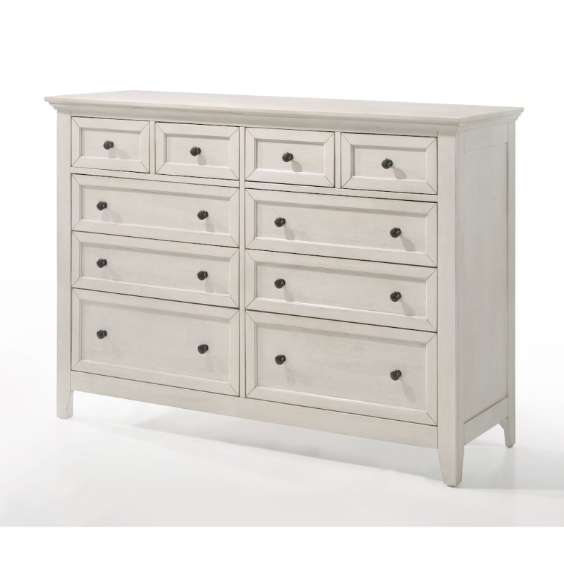 San Mateo 10-Drawer Dresser, Rustic White