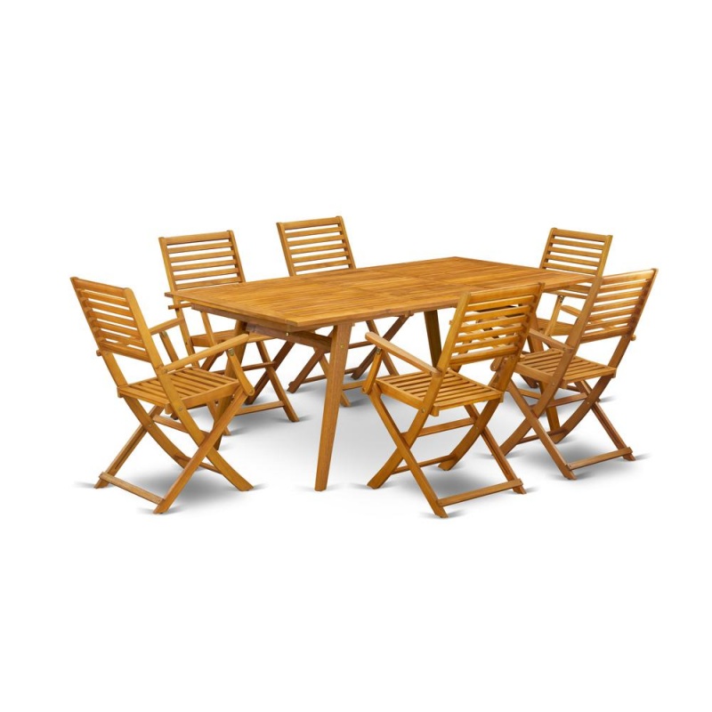 East West Furniture 7-Pc Outdoor Patio Set
