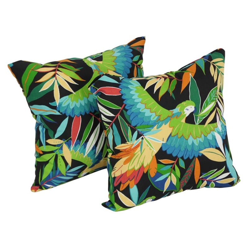 17-Inch Square Solid Polyester Outdoor Throw Pillows (Set of 2)