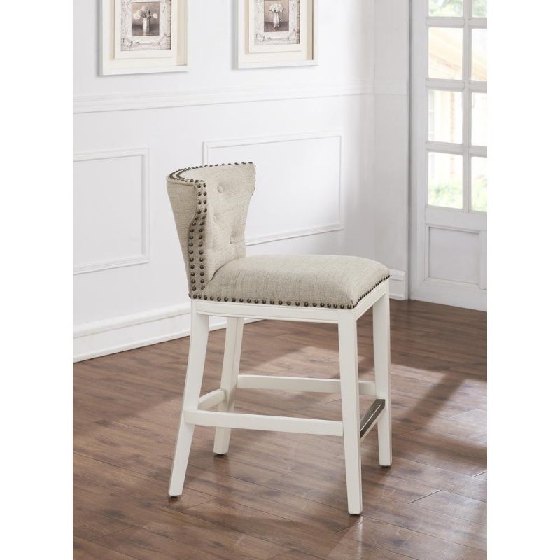 Carena White And Beige Counter Stool