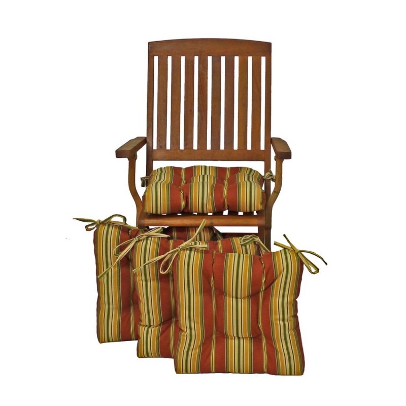 16-Inch Outdoor Spun Polyseter Square Tufted Chair Cushions (Set of 4)