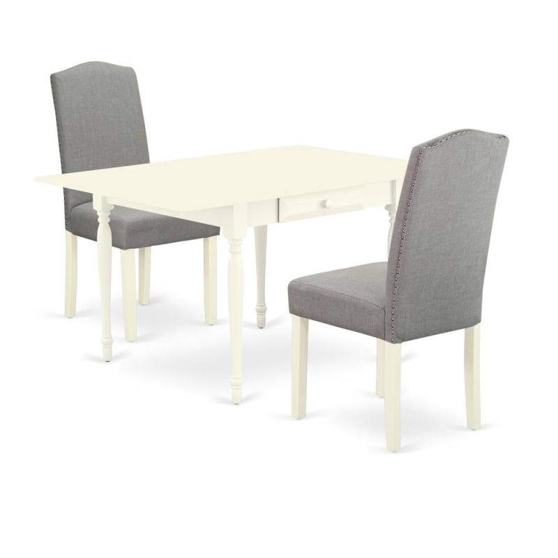 3-Piece Dining Table Set with 2 Parsons Chairs
