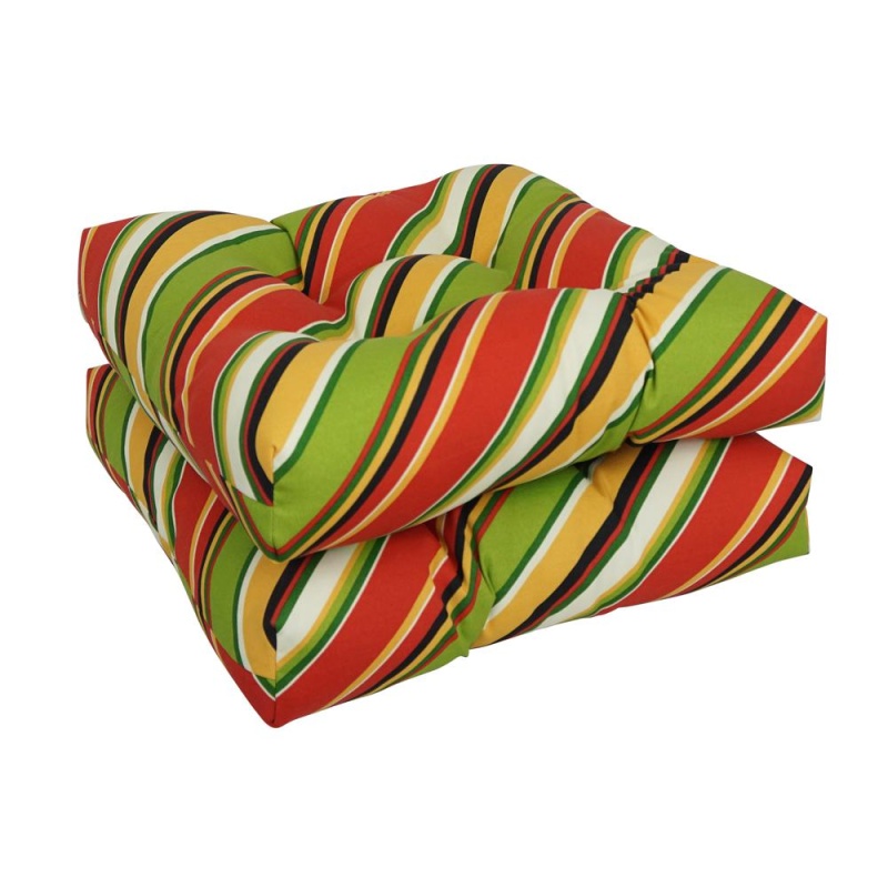 19-Inch Squared Polyester Outdoor Tufted Dining Chair Cushion