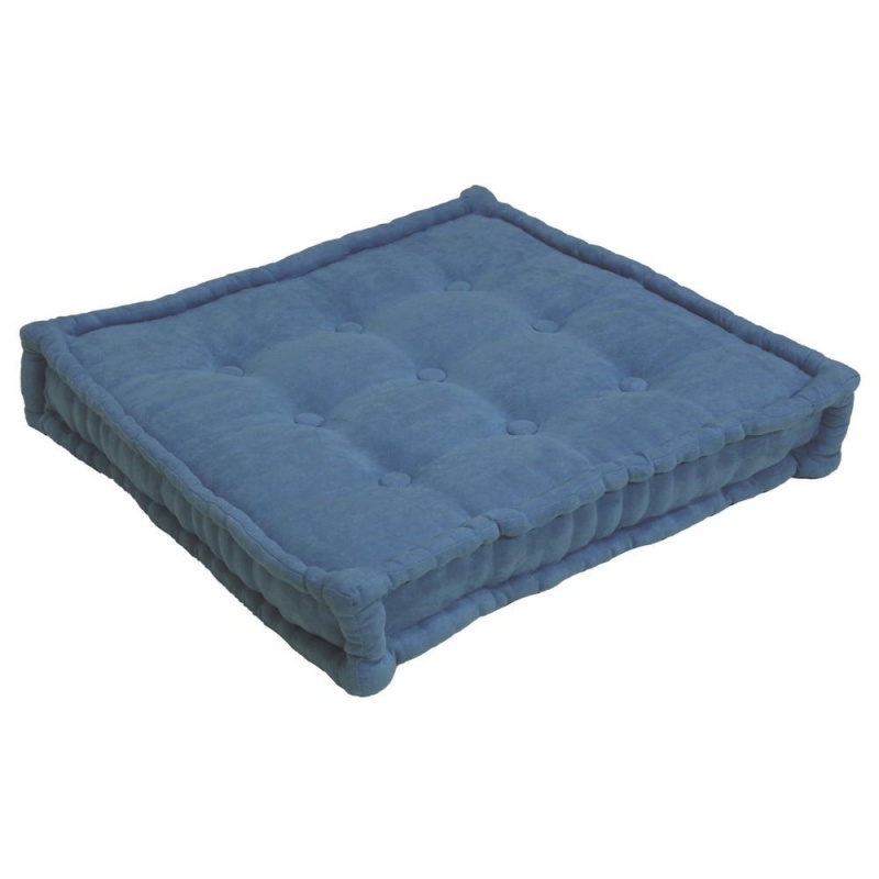 25-Inch Square Corder Floor Pillow With Button Tufts