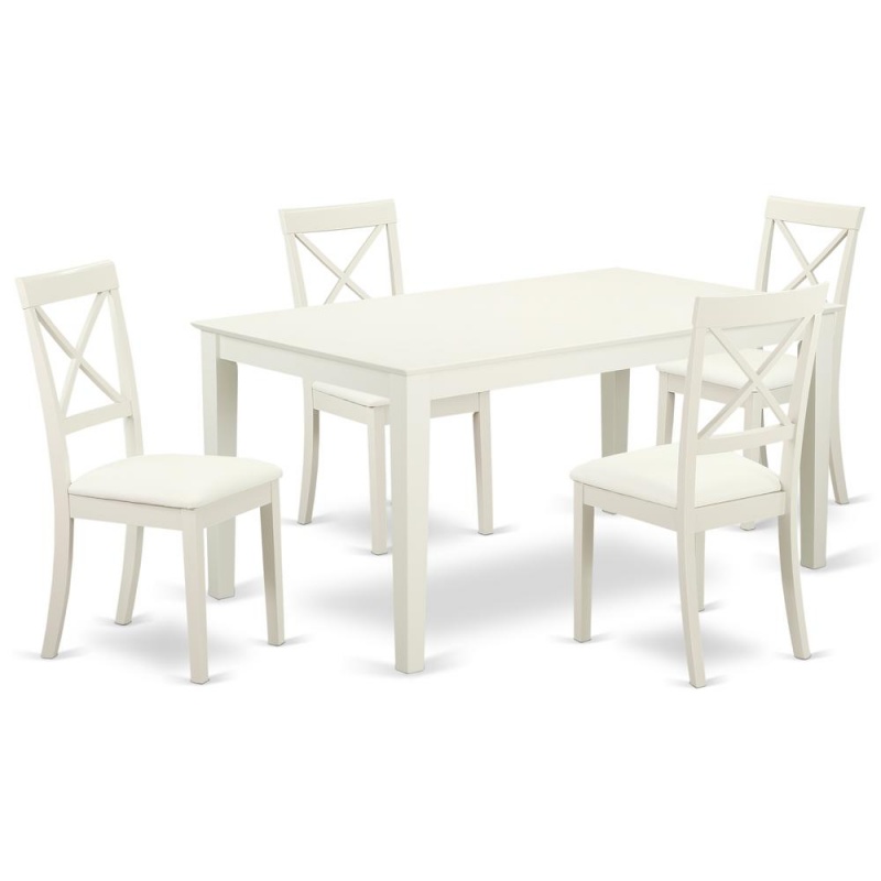 Dining Room Set Linen White, Cabo5-Lwh-Lc
